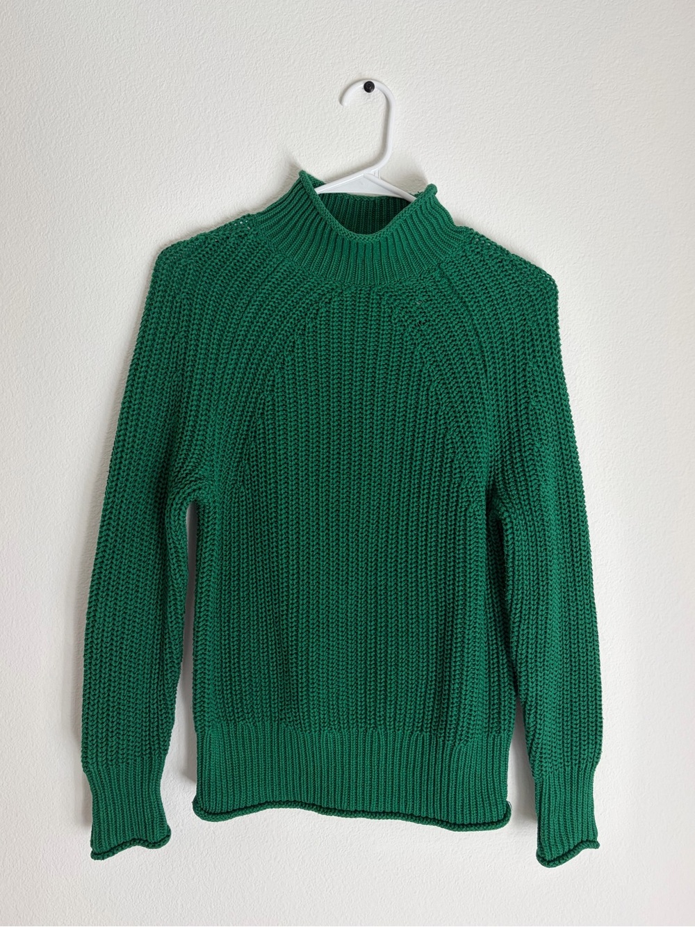 J. Crew Emerald Ribbed Mock Neck Sweater